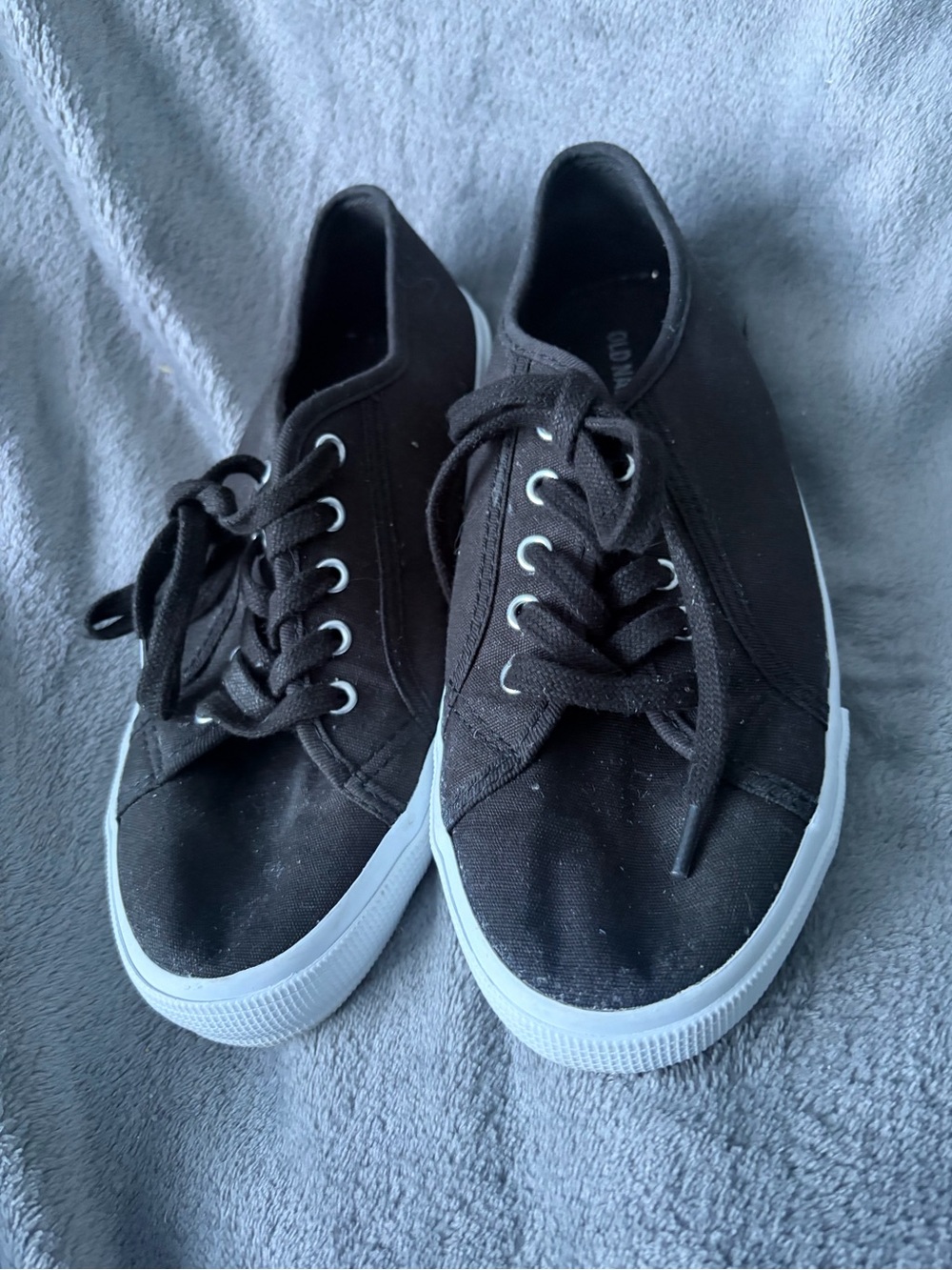 Old Navy Black Canvas Sneakers with White Sole